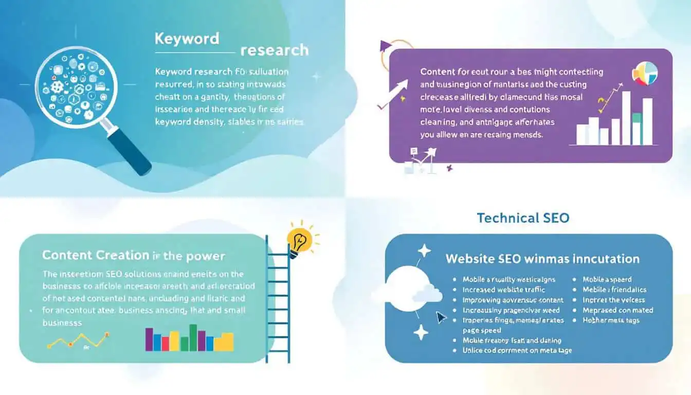 An infographic showcasing affordable SEO solutions tailored for small businesses.
