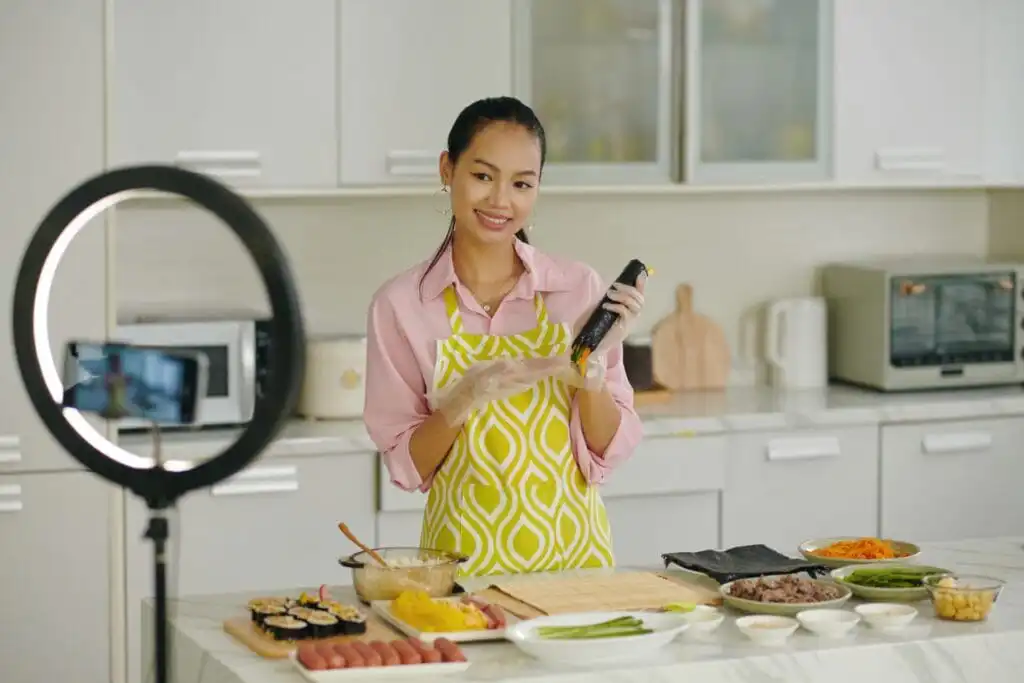 Woman Shooting Her Food Blog